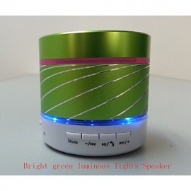 Cylindrical Colorful LED Lights Mini Stereo Bluetooth Hands-free Phone Conversation Speaker Card  