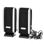 Mini USB Power 8W Speakers - Black + Silver (2 PCS)  