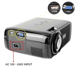 FHD 1080P Supported 1000LM Mutimedia Home Theater Mini LED Projector w/ ATV, HDMI, VGA, USB 2.0, AV, SD  