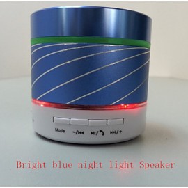 Cylindrical Colorful LED Lights Mini Stereo Bluetooth Hands-free Phone Conversation Speaker Card  